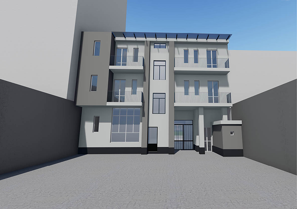 Render del progetto di riqualificazione in Via Pietro Cossa 87, Torino