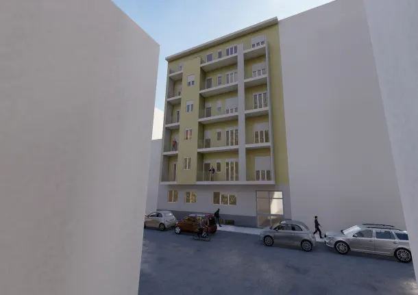 Render del progetto di riqualificazione in Via Camillo Riccio 10, Torino
