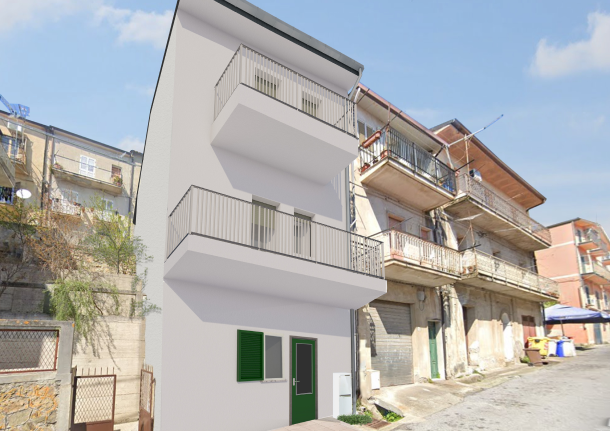 Render del progetto di riqualificazione in Via Roma 33, Falerna Marina